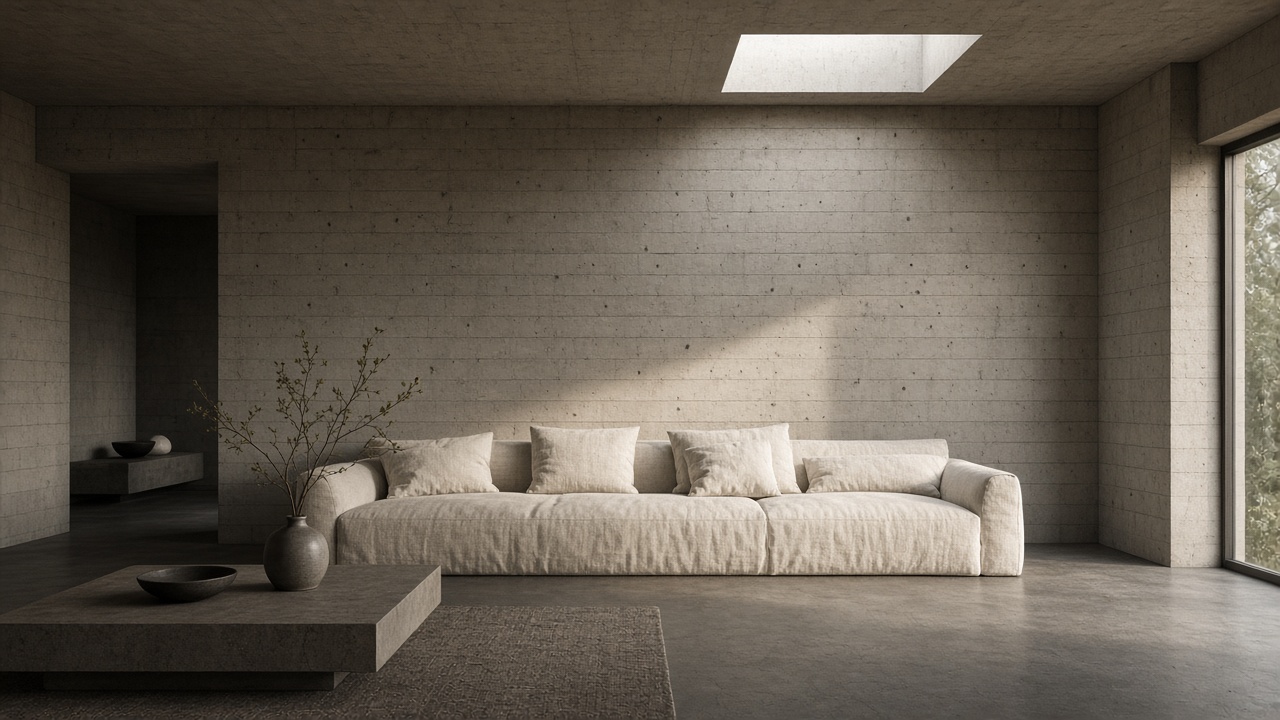 A room in board-formed concrete
